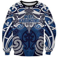 Personalised Maori Ngati Kahungunu Sweatshirt Silver Fern Kowhaiwhai Art