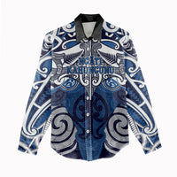 Personalised Maori Ngati Kahungunu Women Casual Shirt Silver Fern Kowhaiwhai Art