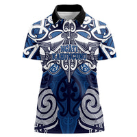 Personalised Maori Ngati Kahungunu Women Polo Shirt Silver Fern Kowhaiwhai Art