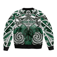 Personalised Maori Ngati Maniapoto Bomber Jacket Silver Fern Kowhaiwhai Art