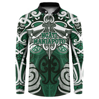 Personalised Maori Ngati Maniapoto Button Sweatshirt Silver Fern Kowhaiwhai Art