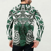 Personalised Maori Ngati Maniapoto Button Sweatshirt Silver Fern Kowhaiwhai Art