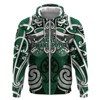 Personalised Maori Ngati Maniapoto Hoodie Silver Fern Kowhaiwhai Art