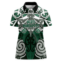 Personalised Maori Ngati Maniapoto Women Polo Shirt Silver Fern Kowhaiwhai Art