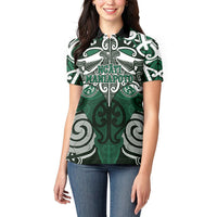 Personalised Maori Ngati Maniapoto Women Polo Shirt Silver Fern Kowhaiwhai Art