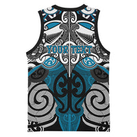 Personalised Maori Ngati Porou Basketball Jersey Silver Fern Kowhaiwhai Art