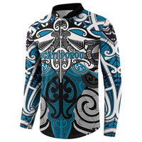 Personalised Maori Ngati Porou Button Sweatshirt Silver Fern Kowhaiwhai Art
