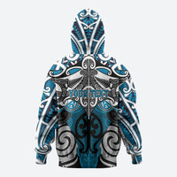Personalised Maori Ngati Porou Hoodie Silver Fern Kowhaiwhai Art