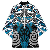 Personalised Maori Ngati Porou Kimono Silver Fern Kowhaiwhai Art