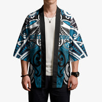 Personalised Maori Ngati Porou Kimono Silver Fern Kowhaiwhai Art