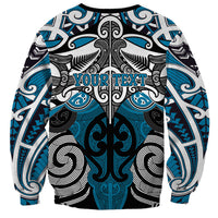 Personalised Maori Ngati Porou Sweatshirt Silver Fern Kowhaiwhai Art