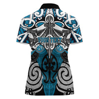 Personalised Maori Ngati Porou Women Polo Shirt Silver Fern Kowhaiwhai Art