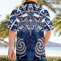Personalised Maori Ngati Tuwharetoa Hawaiian Shirt Silver Fern Kowhaiwhai Art