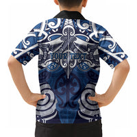 Personalised Maori Ngati Tuwharetoa Hawaiian Shirt Silver Fern Kowhaiwhai Art