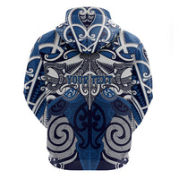 Personalised Maori Ngati Tuwharetoa Hoodie Silver Fern Kowhaiwhai Art
