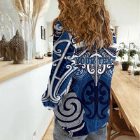 Personalised Maori Ngati Tuwharetoa Women Casual Shirt Silver Fern Kowhaiwhai Art