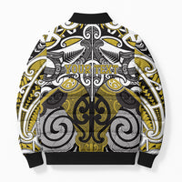Personalised Maori Ngati Whatua Bomber Puffer Jacket Silver Fern Kowhaiwhai Art