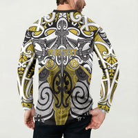 Personalised Maori Ngati Whatua Button Sweatshirt Silver Fern Kowhaiwhai Art