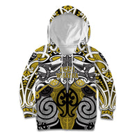 Personalised Maori Ngati Whatua Kid Hoodie Silver Fern Kowhaiwhai Art