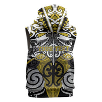 Personalised Maori Ngati Whatua Sleeveless Hoodie Silver Fern Kowhaiwhai Art