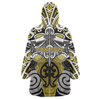 Personalised Maori Ngati Whatua Wearable Blanket Hoodie Silver Fern Kowhaiwhai Art