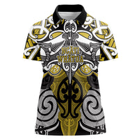 Personalised Maori Ngati Whatua Women Polo Shirt Silver Fern Kowhaiwhai Art
