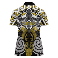 Personalised Maori Ngati Whatua Women Polo Shirt Silver Fern Kowhaiwhai Art