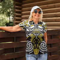 Personalised Maori Ngati Whatua Women Polo Shirt Silver Fern Kowhaiwhai Art