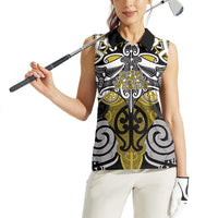 Personalised Maori Ngati Whatua Women Sleeveless Polo Shirt Silver Fern Kowhaiwhai Art