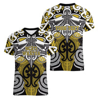 Personalised Maori Ngati Whatua Women V-Neck T-Shirt Silver Fern Kowhaiwhai Art