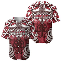 Personalised Maori Te Arawa Baseball Jersey Silver Fern Kowhaiwhai Art