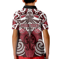 Personalised Maori Te Arawa Kid Polo Shirt Silver Fern Kowhaiwhai Art