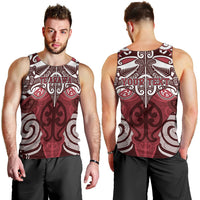 Personalised Maori Te Arawa Men Tank Top Silver Fern Kowhaiwhai Art