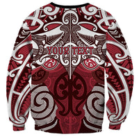 Personalised Maori Te Arawa Sweatshirt Silver Fern Kowhaiwhai Art
