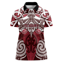 Personalised Maori Te Arawa Women Polo Shirt Silver Fern Kowhaiwhai Art