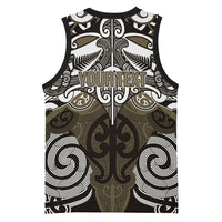 Personalised Maori Waikato Tainui Basketball Jersey Silver Fern Kowhaiwhai Art