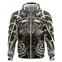Personalised Maori Waikato Tainui Hoodie Silver Fern Kowhaiwhai Art