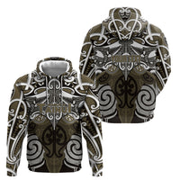 Personalised Maori Waikato Tainui Hoodie Silver Fern Kowhaiwhai Art