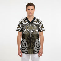 Personalised Maori Waikato Tainui Scrub Top Silver Fern Kowhaiwhai Art