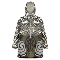Personalised Maori Waikato Tainui Wearable Blanket Hoodie Silver Fern Kowhaiwhai Art
