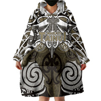 Personalised Maori Waikato Tainui Wearable Blanket Hoodie Silver Fern Kowhaiwhai Art