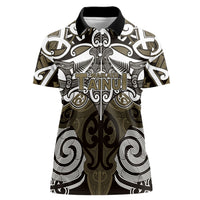 Personalised Maori Waikato Tainui Women Polo Shirt Silver Fern Kowhaiwhai Art