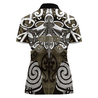 Personalised Maori Waikato Tainui Women Polo Shirt Silver Fern Kowhaiwhai Art