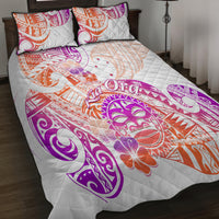 Kia Ora Maori New Zealand Pastel Quilt Bed Set Sun Ta Moko Sunset Version LT01 - Polynesian Pride