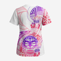 Kia Ora Maori New Zealand Pastel Scrub Top Sun Ta Moko Sweet Version - Polynesian Pride