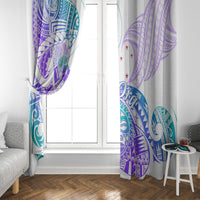 Kia Ora Maori New Zealand Pastel Window Curtain Sun Ta Moko Violet Version LT01 - Polynesian Pride