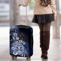Aotearoa Kia Ora New Zealand Ta Moko Blue Version Luggage Cover LT01 - Polynesian Pride