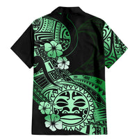 Aotearoa Kia Ora New Zealand Ta Moko Green Version Family Matching Mermaid Dress and Hawaiian Shirt LT01 - Polynesian Pride