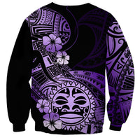 Aotearoa Kia Ora New Zealand Ta Moko Purple Version Sweatshirt LT01 - Polynesian Pride