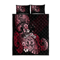 Aotearoa Kia Ora New Zealand Ta Moko Red Version Quilt Bed Set LT01 Red - Polynesian Pride